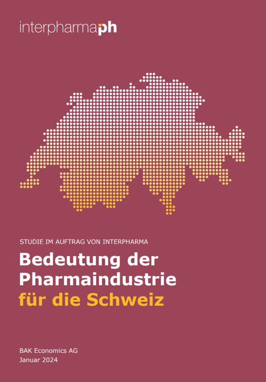 Titelbild der Interpharma-Publikation «Bedeutung der Pharmaindustrie für die Schweiz»