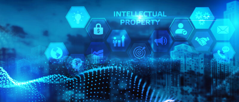 Graphique numérique avec l’inscription «Intellectual Property»